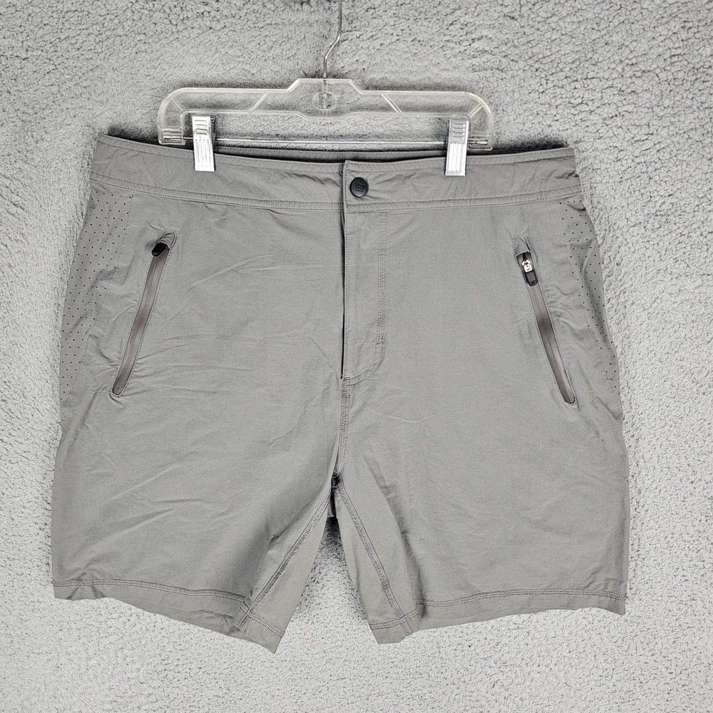 Mack Weldon Shorts Mens L Gray Radius Water Resistant Stretch Active Athletic